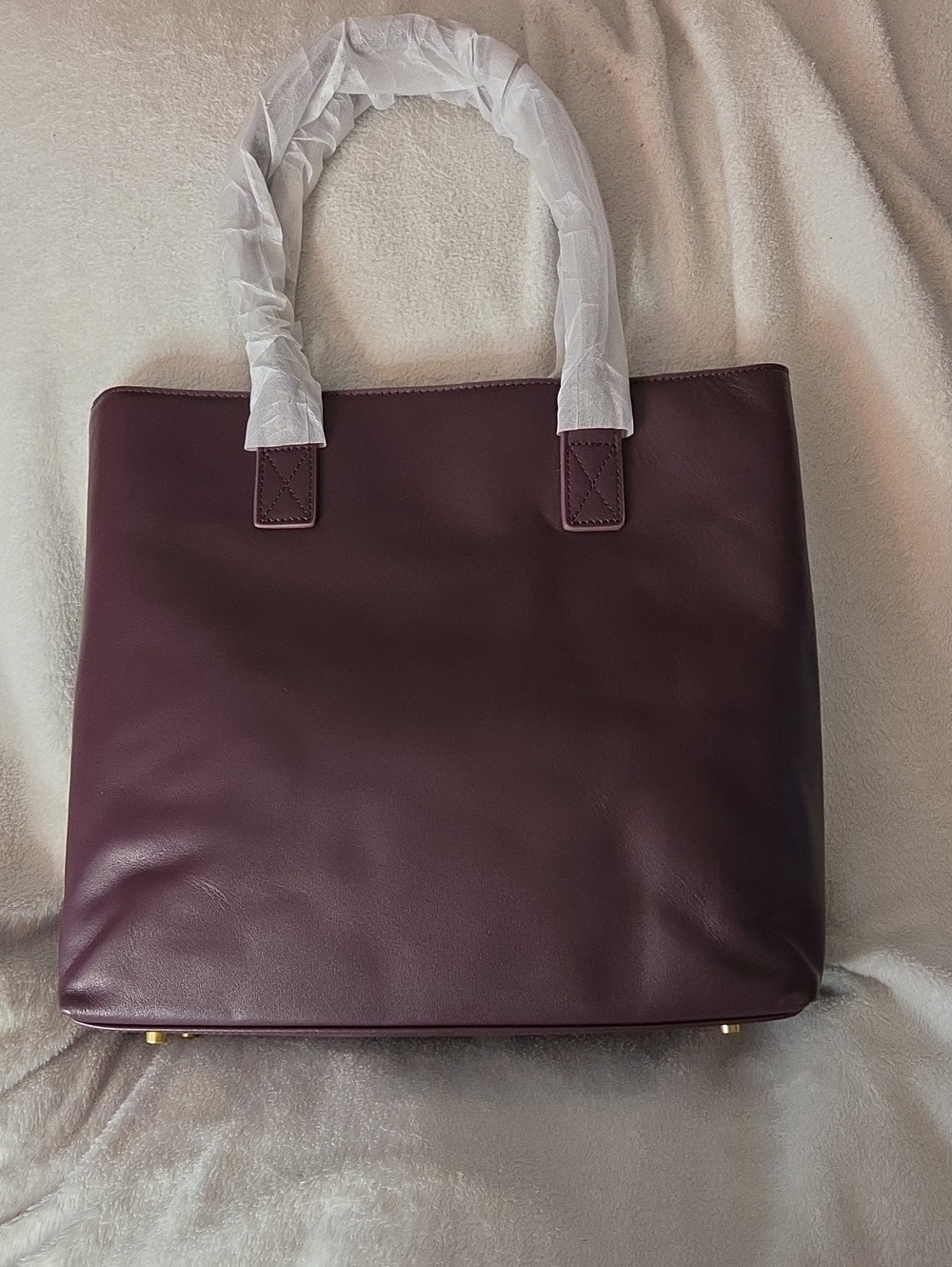 NWOT R. Riveter Leather Tote In Plum - Picture 3 of 7